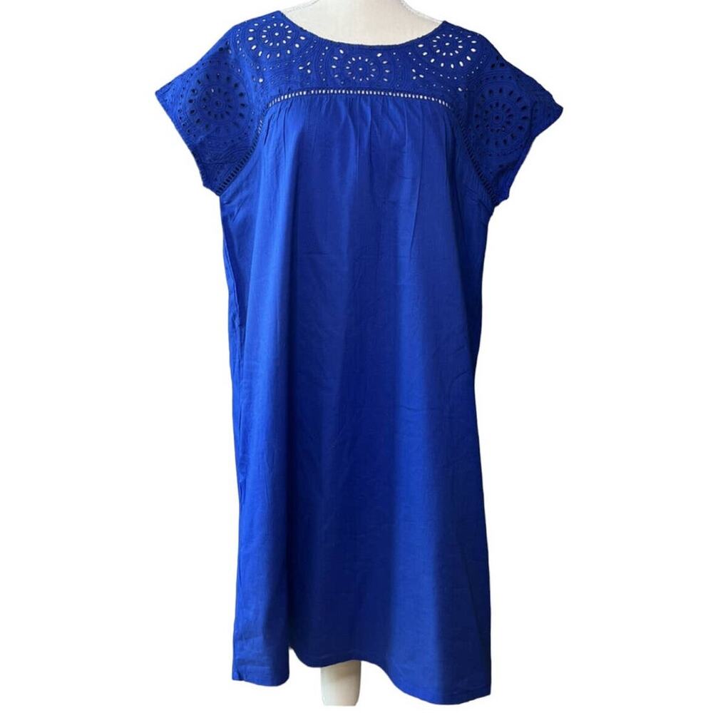 Tommy Bahama Womens Fiesta Lights Eyelet Embroidery Sun Dress Cobalt Blue Size S